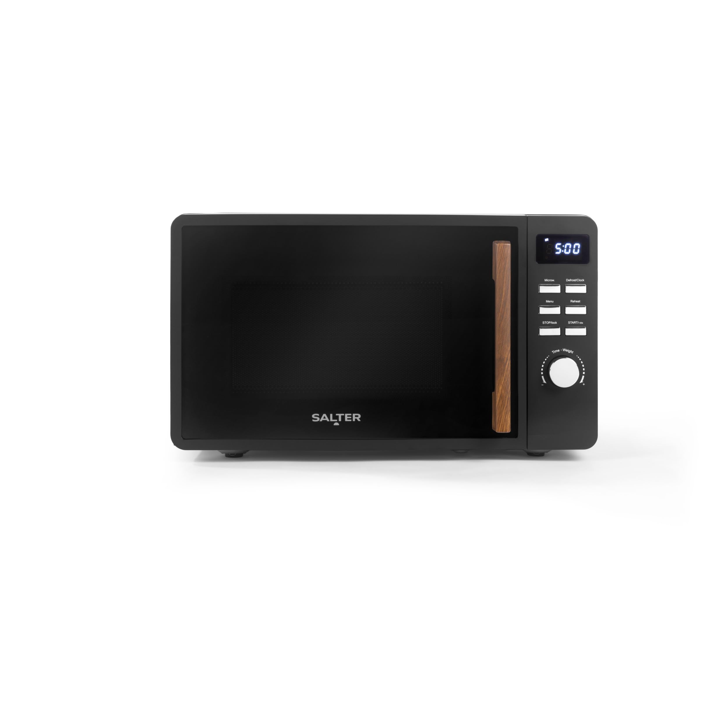 Salter Toronto Digital Microwave Oven, 800 W, 20 L, Matte Black Countertop Microwave with 8 Presets, 5 Power Levels & 60-Minute Timer