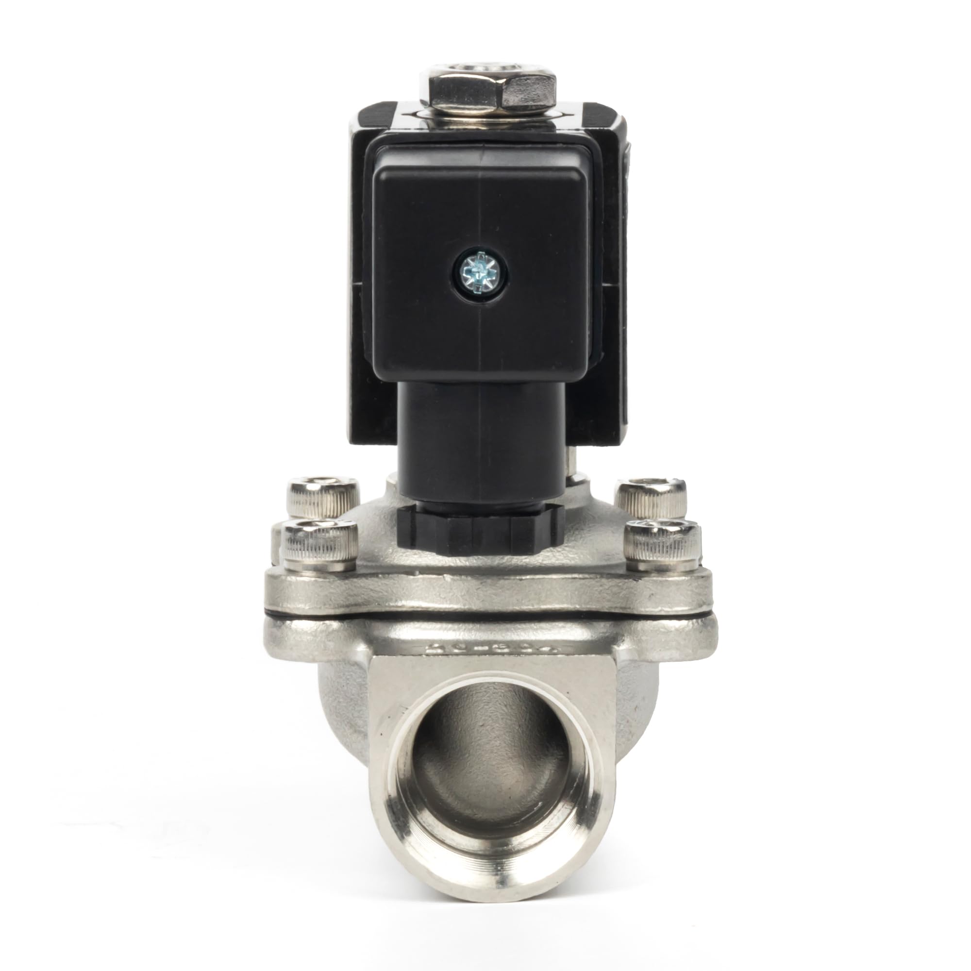 U.S. Solid Electroválvula acero inoxidable G 3/4 pulgada 24 V CC normalmente cerrada NC 10 bar, válvula eléctrica para agua, aire, diésel, queroseno, gasolina