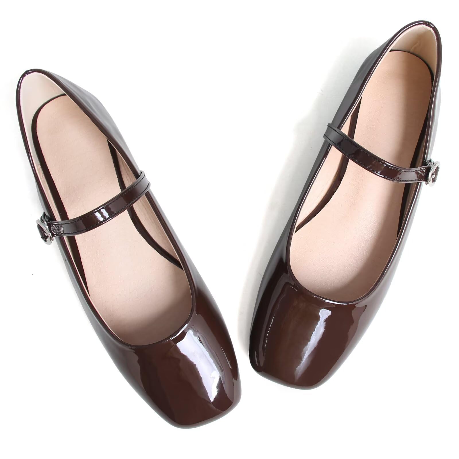 LUXINYU Women's Slip on Flats,Classy Round Toe Solid Classic Mary Jane Ballet Dance Shoes Soft Comfortable PU Flat Shoes