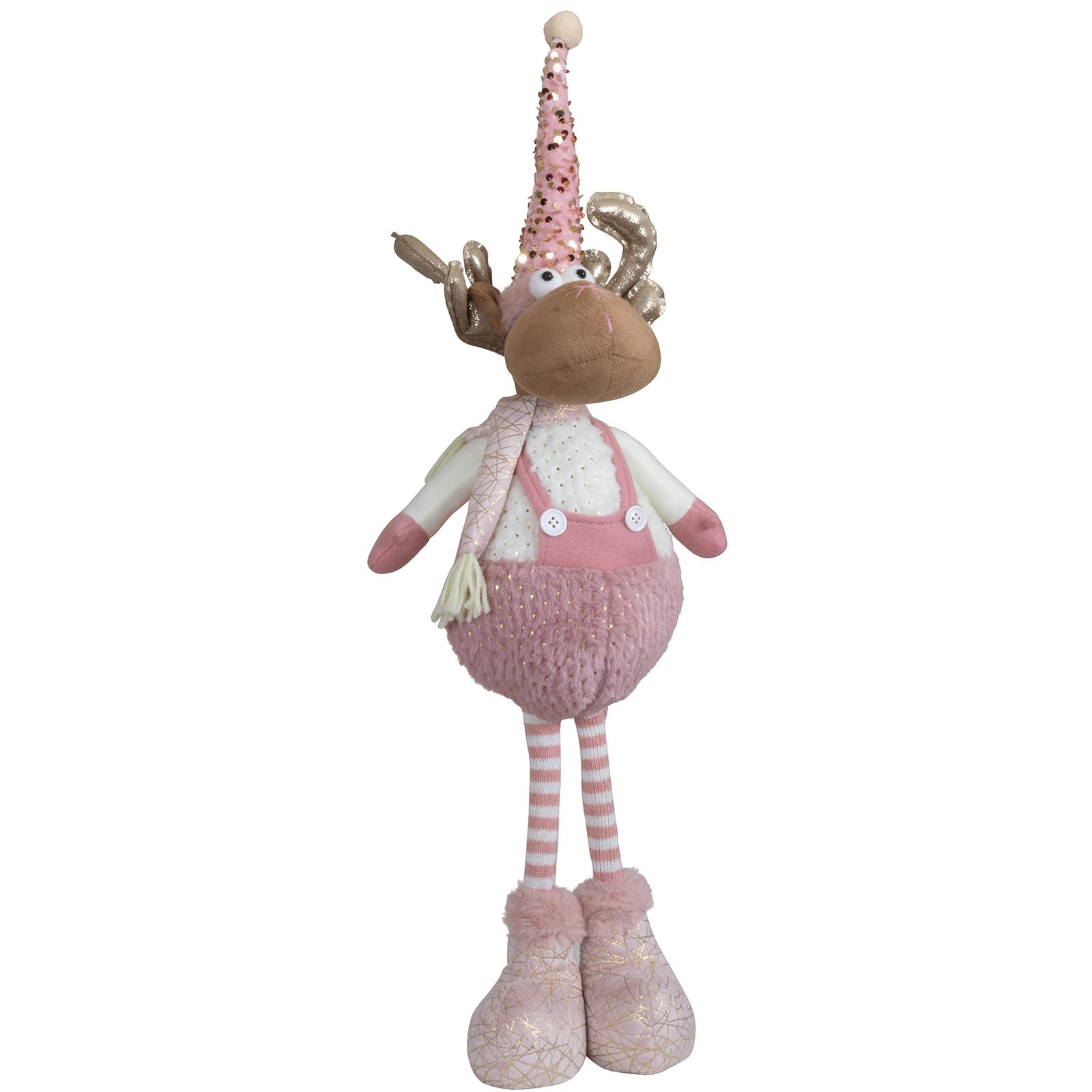 Elch 60cm (73cm) Dekofigur 2 Stück rosa-weiß