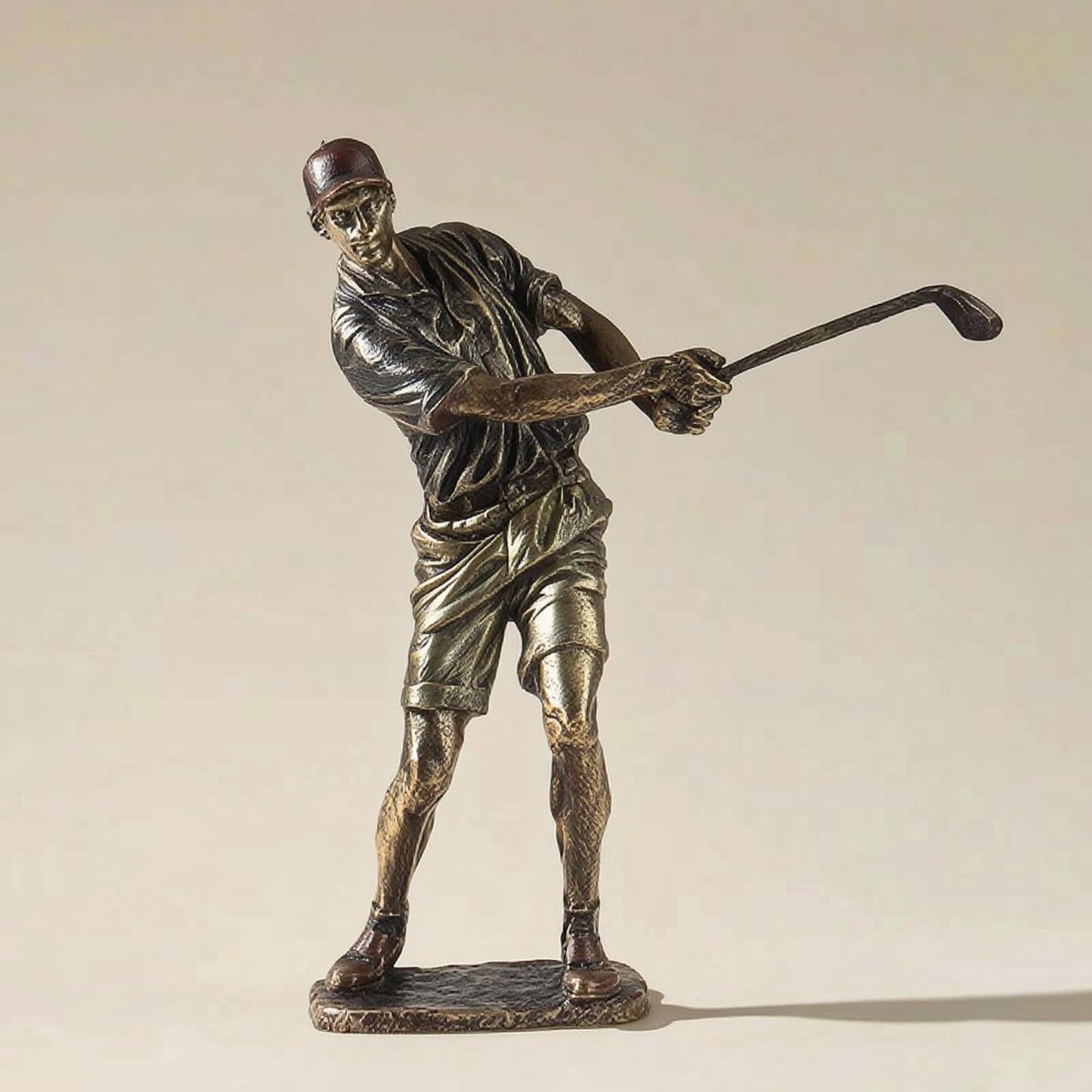 Figura Golf | Acabado Pintado Multicolor, Figura Golfista, Resistente, Escultura Golfista, para Oficina, Estudio, Golfistas