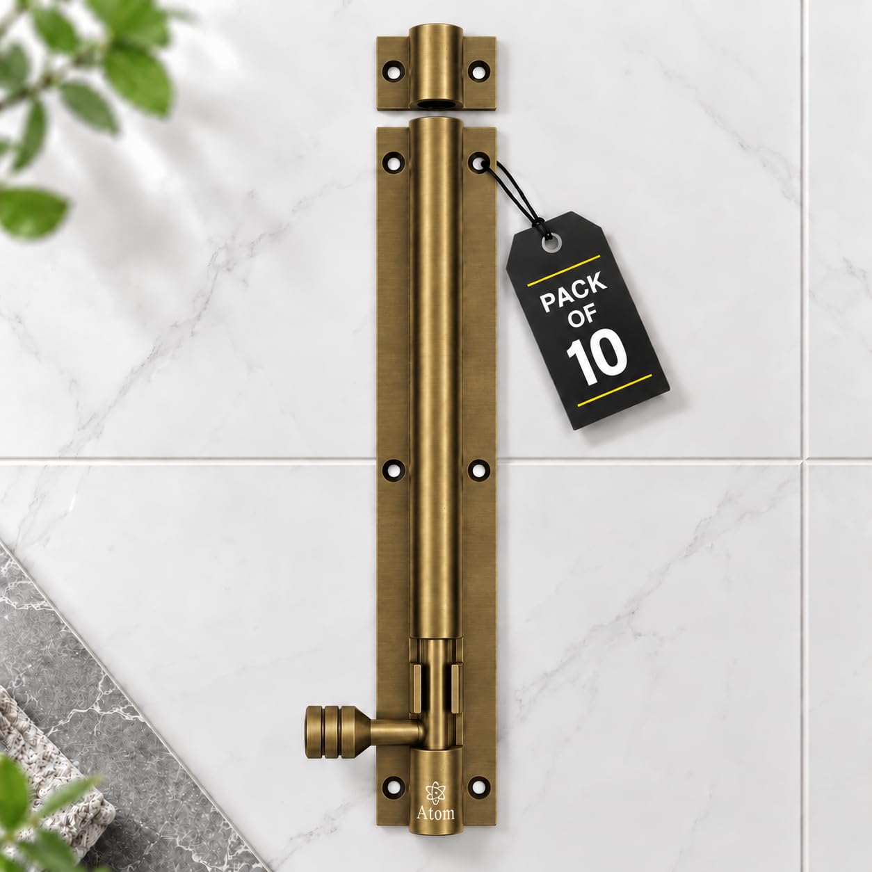 Atom 8 Inch Tower Bolts - Antique Finish (Pack of 4) -32