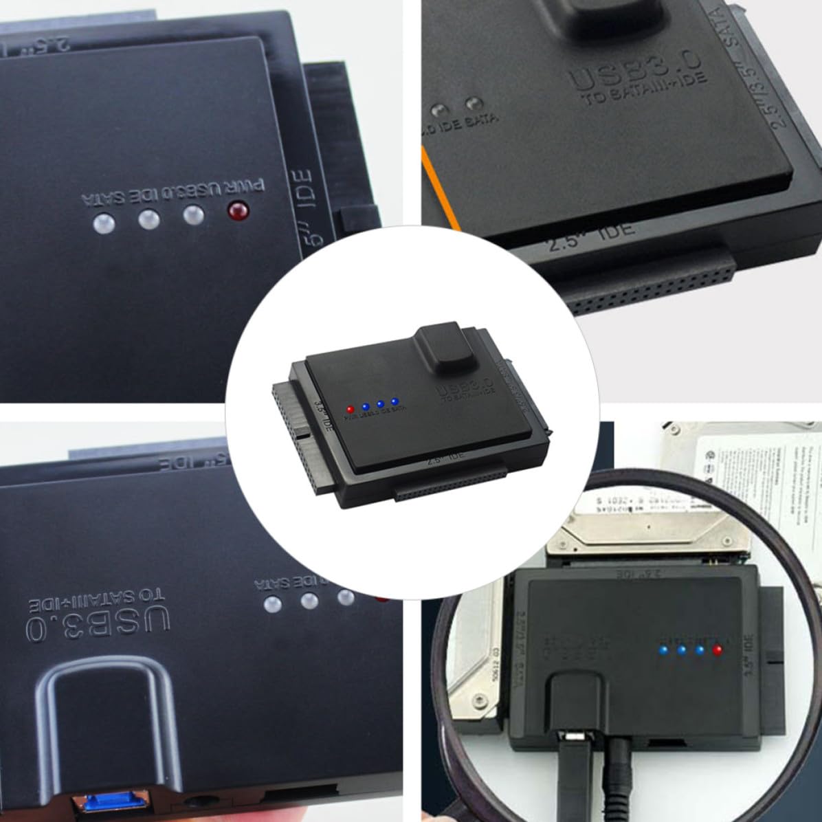 Convertidor de Disco Duro Externo Sata Ide USB 3.0 para 2,5 y 3,5 Pulgadas