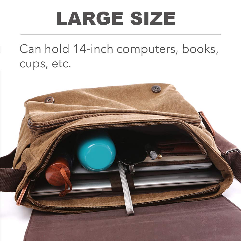 Bolso Bandolera de Hombro Lienzo Laptop Maletín Bolsa para la Escuela