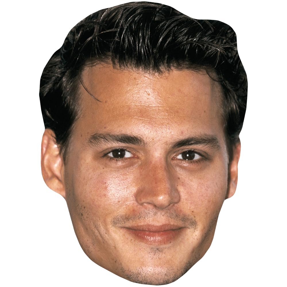 Celebrity Cutouts Lifelike Johnny Depp (Stubble) Celebrity Mask, Flat Card Face, Fancy Dress Mask
