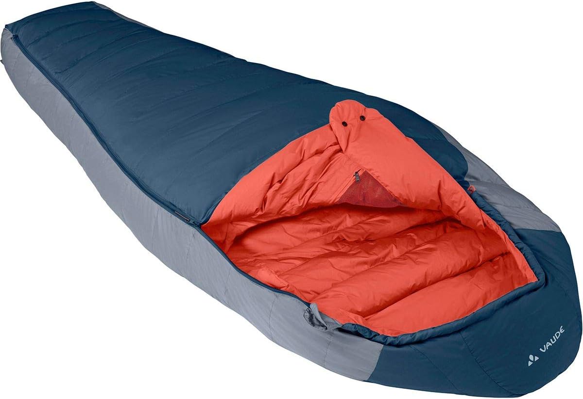 VAUDE Cheyenne 500 - Lightweight & Comfortable Down Sleeping Bag - Mummy Shape - Perfect for Backpacking, Hiking and Camping - 3 Season for Spring to Autumn Use