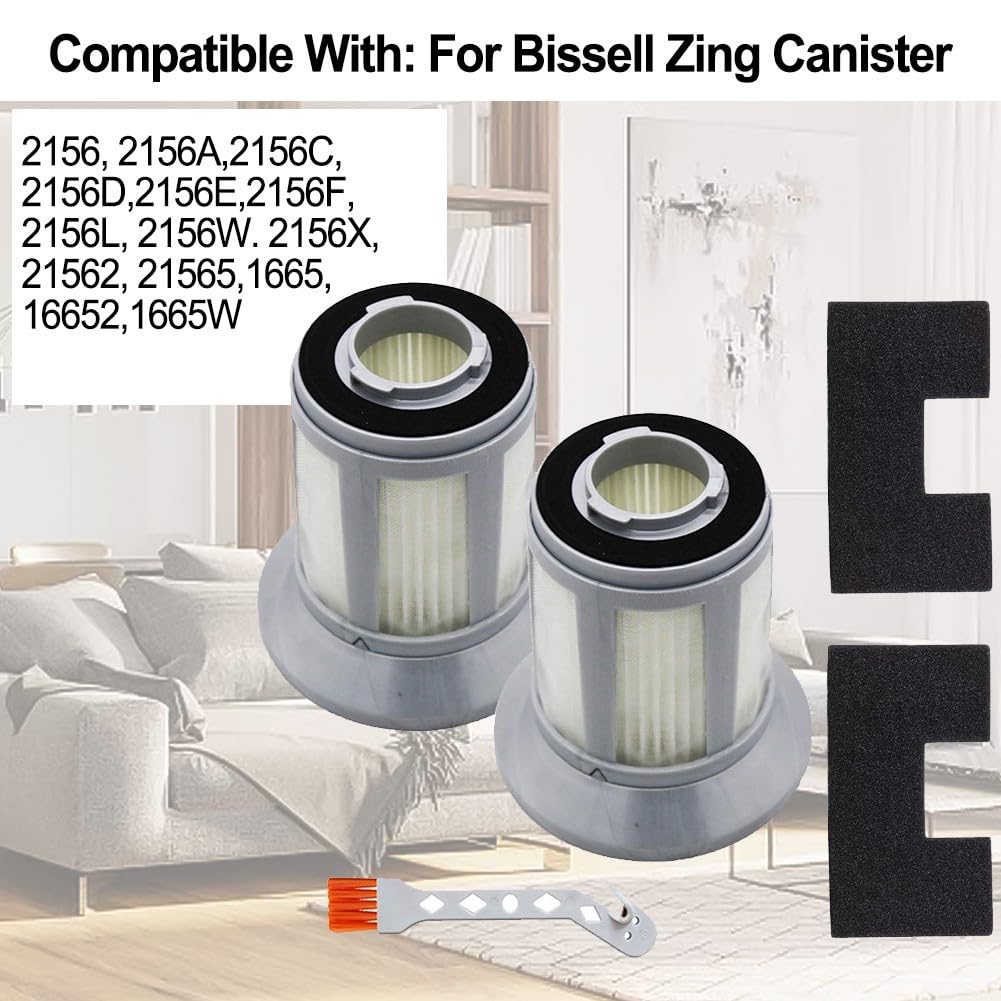 Vacuum Filters Replacement Kit For Zing Bagless Canister Models 2156 1665 16652 Series