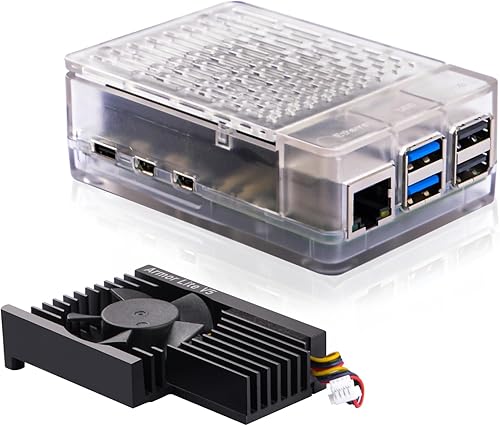 Miniatura 10 de GeeekPi Funda ABS con ventilador de refrigeración para Raspberry Pi 5, Pi 5 Caso con ventilador disipador de calor para Raspberry Pi 5 8GB 4GB