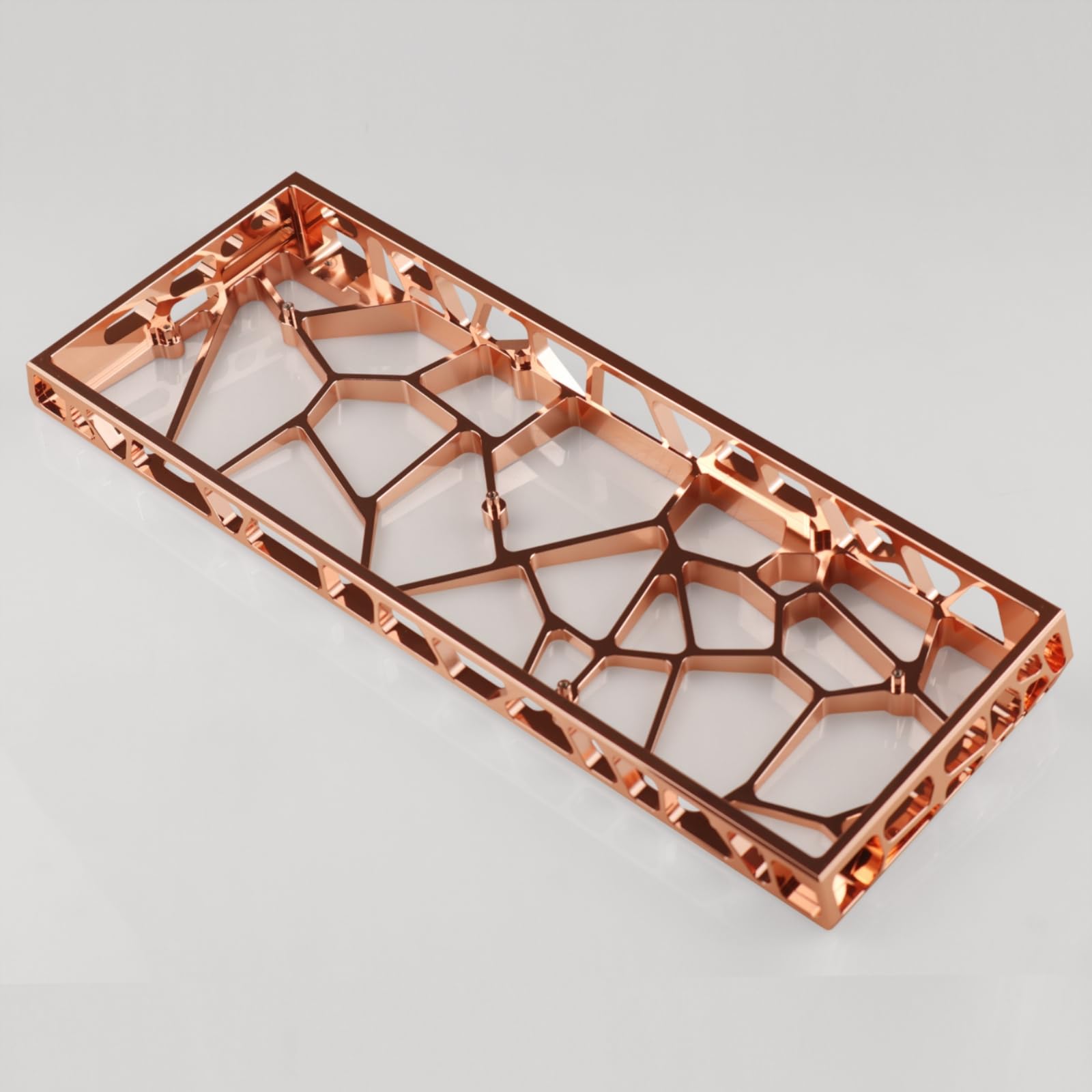 Custodia Tastiera 60HE Telaio Scocca in Lega di Alluminio Cnc con Finitura Piastra per Effetto Onde Luminose Adatta per Scrivania Postazione Gaming, V3 Edizione Oro Rosa Galvanizzato