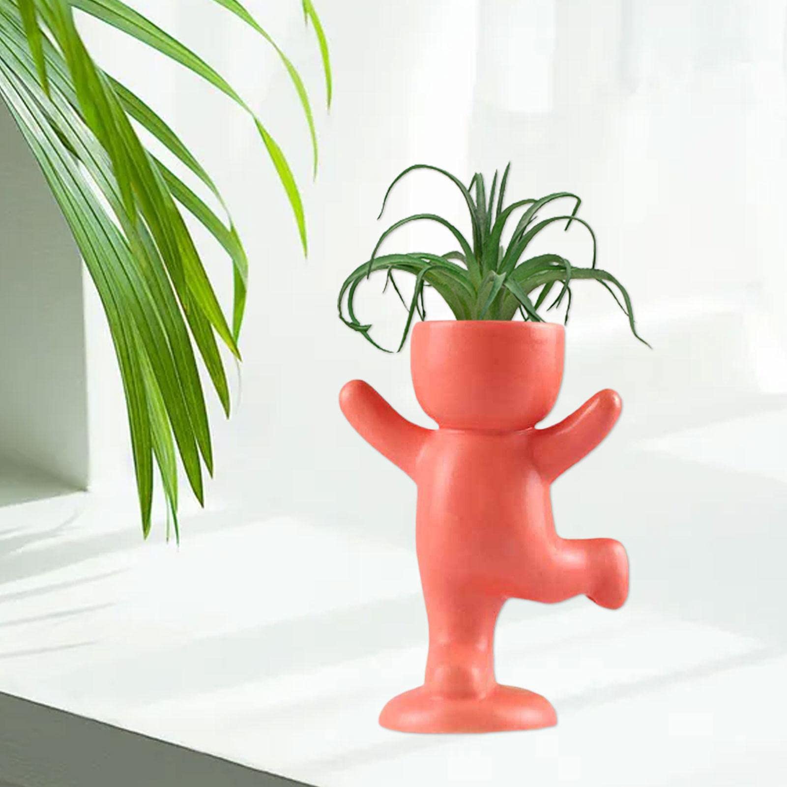 ECBLI Vaso Moderno Per Piante Grasse Pilates, Divertenti Vasi Sportivi Per Cactus, Vasi Per Piante In, Piccolo Vaso Creativo Il Fitness A Forma Umana, Decorazione Da Scrivania(#a