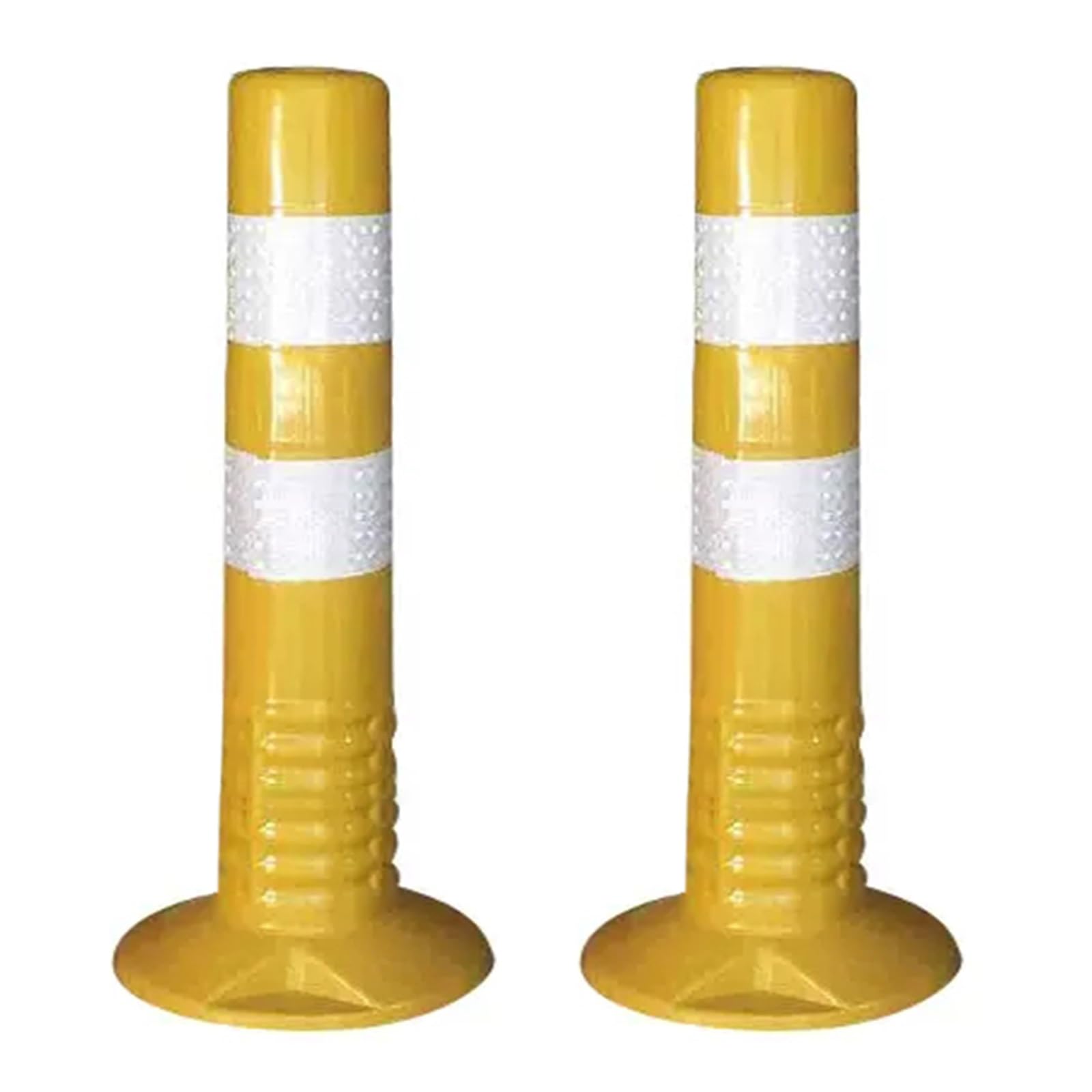 IUokLU Driveway Barrier Traffic Barricade - 18" & 30" Flexible PU Plastic Cones（Yellow-2 Pack/17.7in）