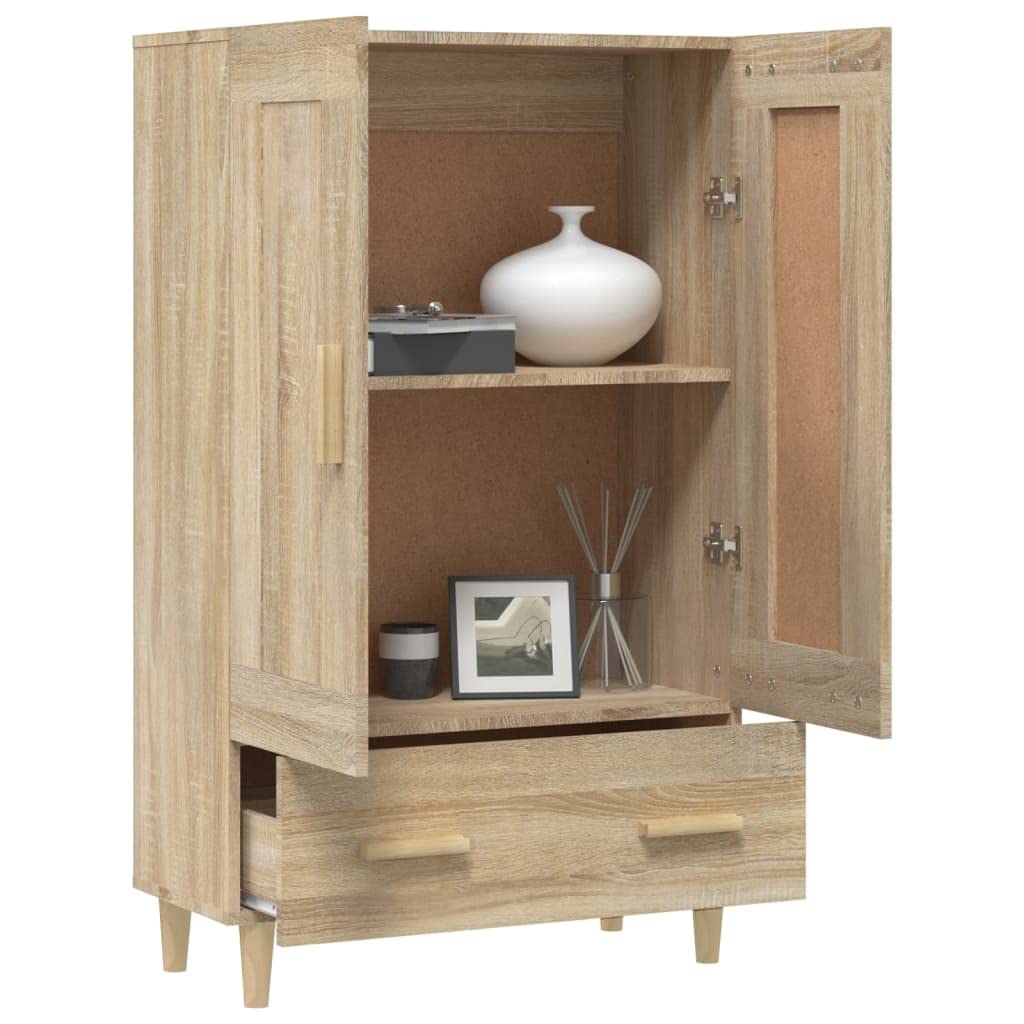 vidaXL Wysoka szafka, dąb sonoma, 70x31x115cm, materiał drewnopochodny, komoda, regał, wysoki regał, komody, regały, wysokie regały, wysoka szafka