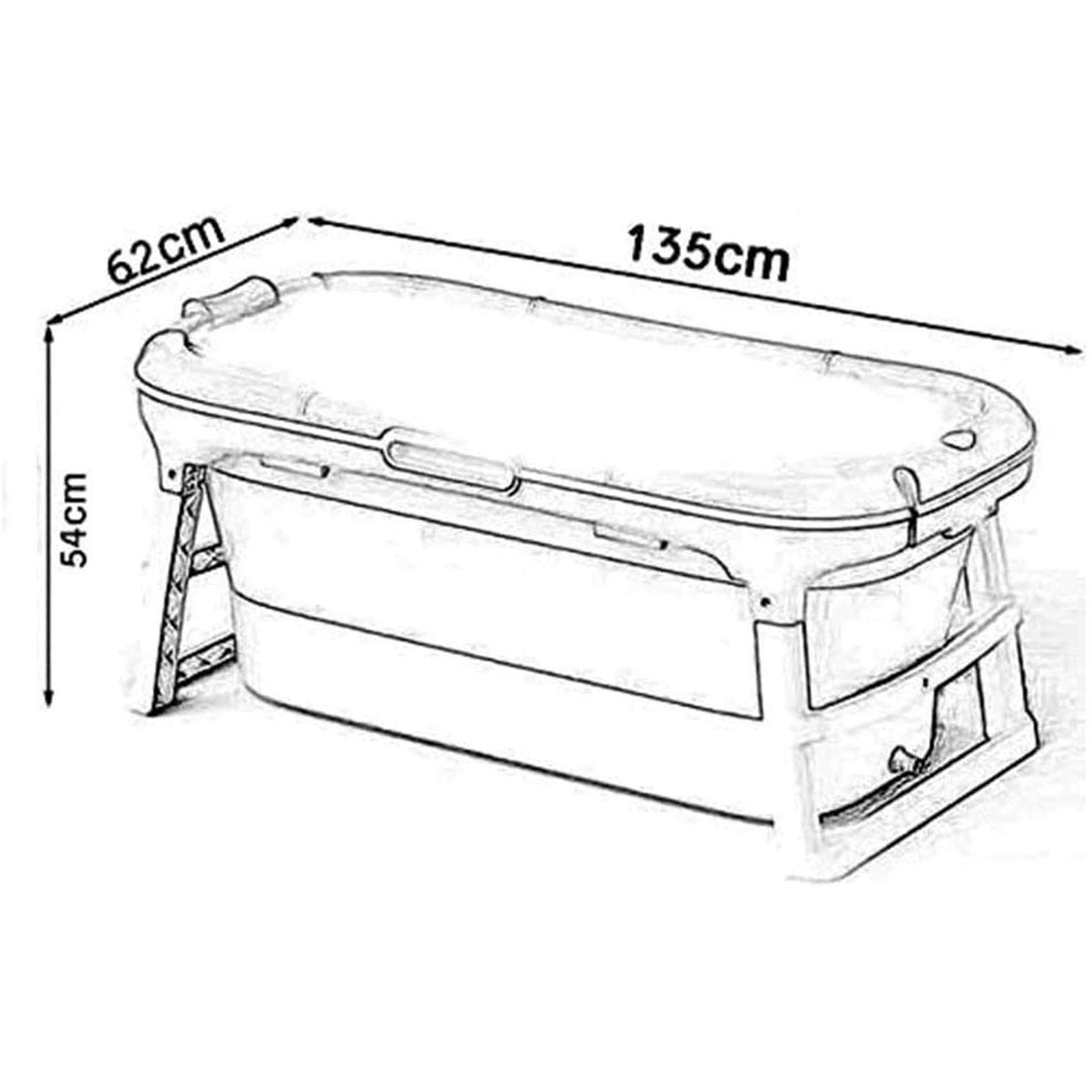 FAXIOAWA Bañera Plegable Adultos Bañera Portátil para Adultos Bañera Plegable De Plástico Grande Bañera De Plástico Grande para Adultos para Ducha 135x62x54cm, Azul