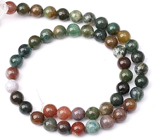 Miniatura 4 de 60 cuentas sueltas de ágata india de piedra natural de 0.236 in para hacer joyas y pulseras