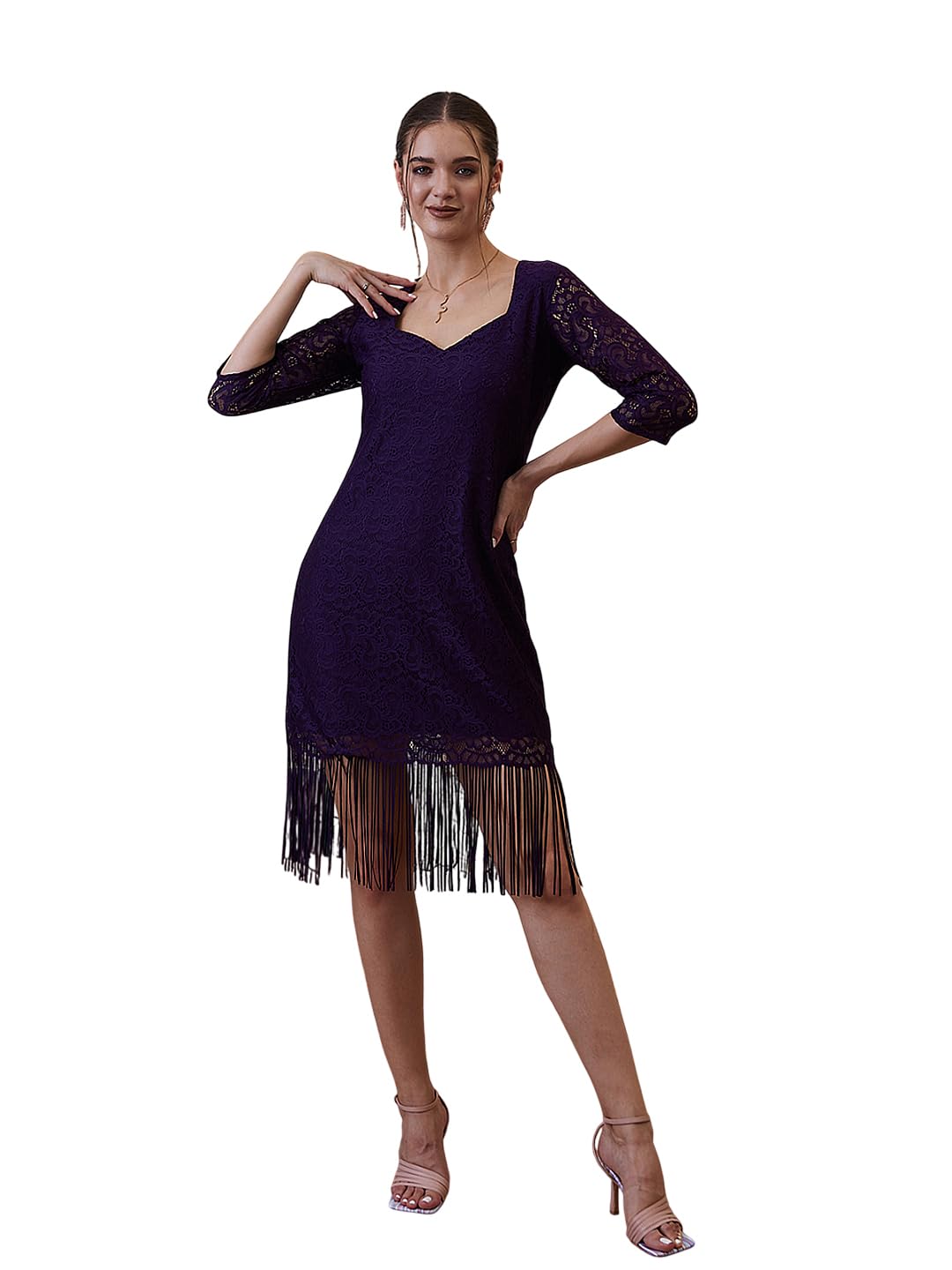 Purple lace Fringe Dress Purple lace Fringe Dress