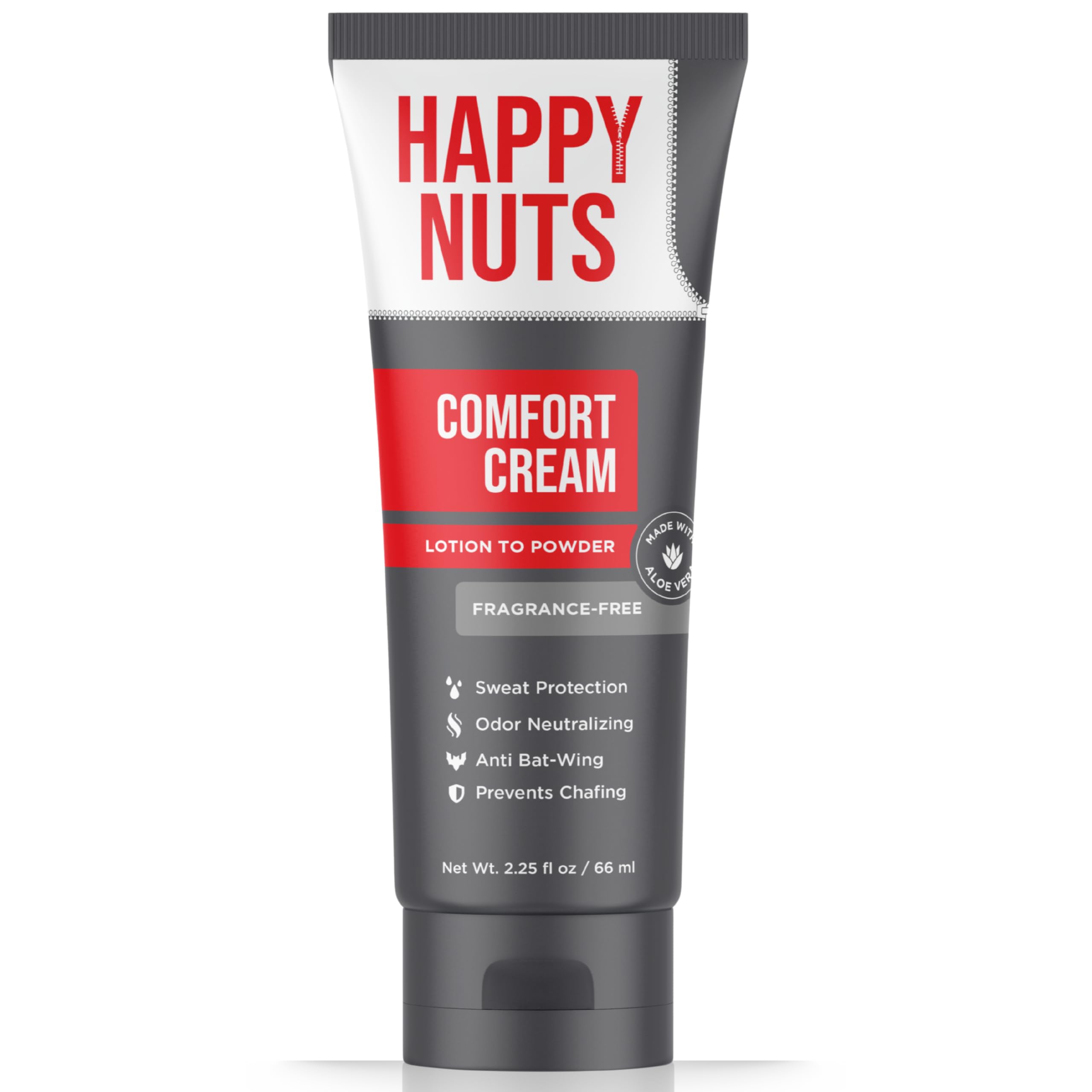 HAPPY NUTS Comfort Cream Deodorant - Anti-Chafing Sweat Defense, Odor Control, Aluminum-Free Mens Deodorant & Hygiene Products for Men's Private Parts