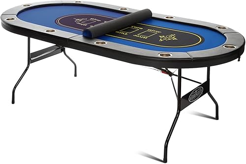 Miniatura 3 de Texas Hold'em - Tapete de póquer para mesa de 73 x 31.5 pulgadas, repuesto de Barrington, mesa de póquer para hasta 10 jugadores, para juegos de