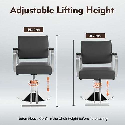 Miniatura 4 de Silla de peluquería para estilista, silla de peluquería para el hogar, altura ajustable y giratoria de 360, sillas de salón de belleza, spa, equipo
