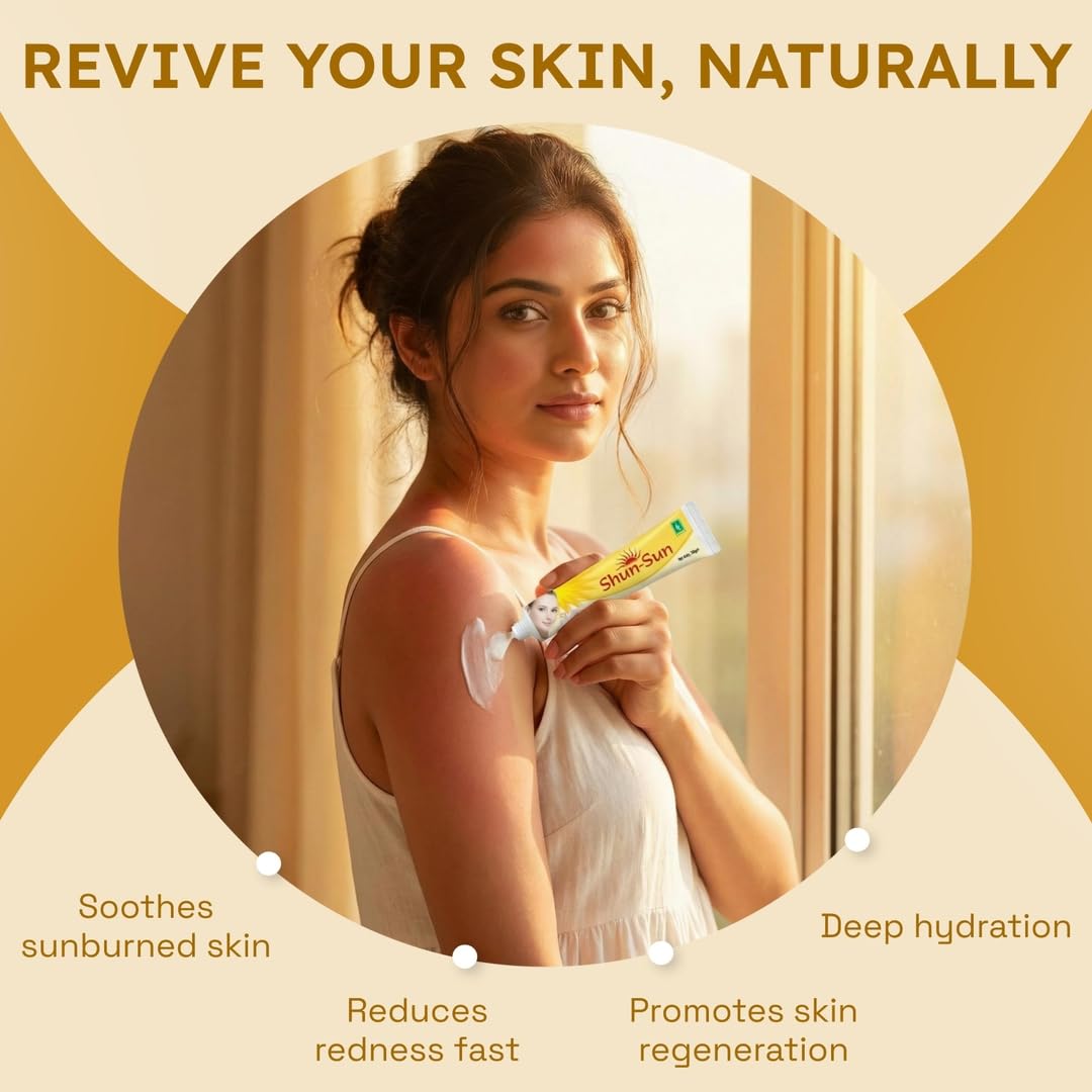 Adven Shun-Sun Sunburn Relief Ointment, Soothes Sunburn And Reduces Redness, Deep Hydration For Sun-Stressed Skin, Promotes Skin Regeneration, 3 x 30 g 1