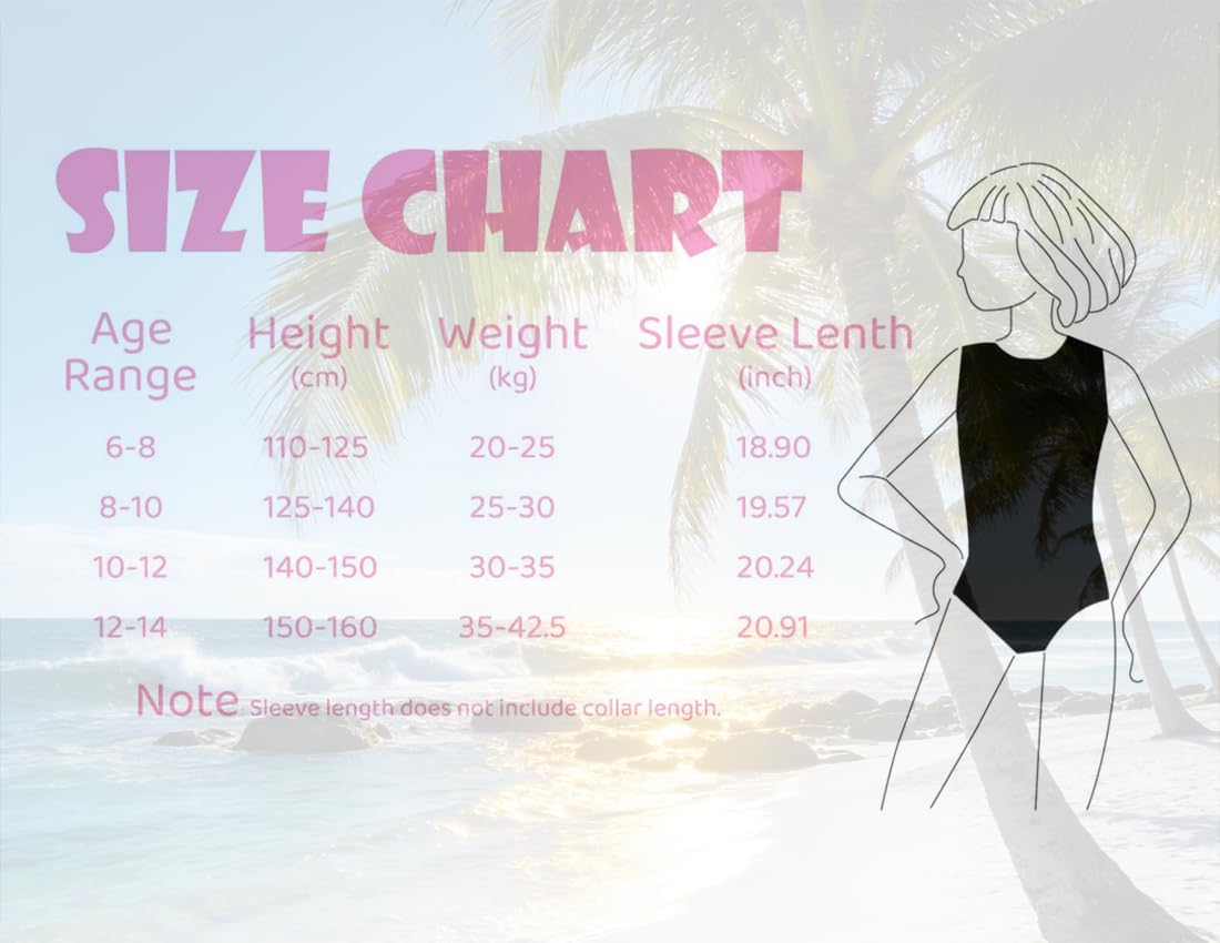 SHEKINI Camiseta de protección solar de manga larga con cremallera para niña