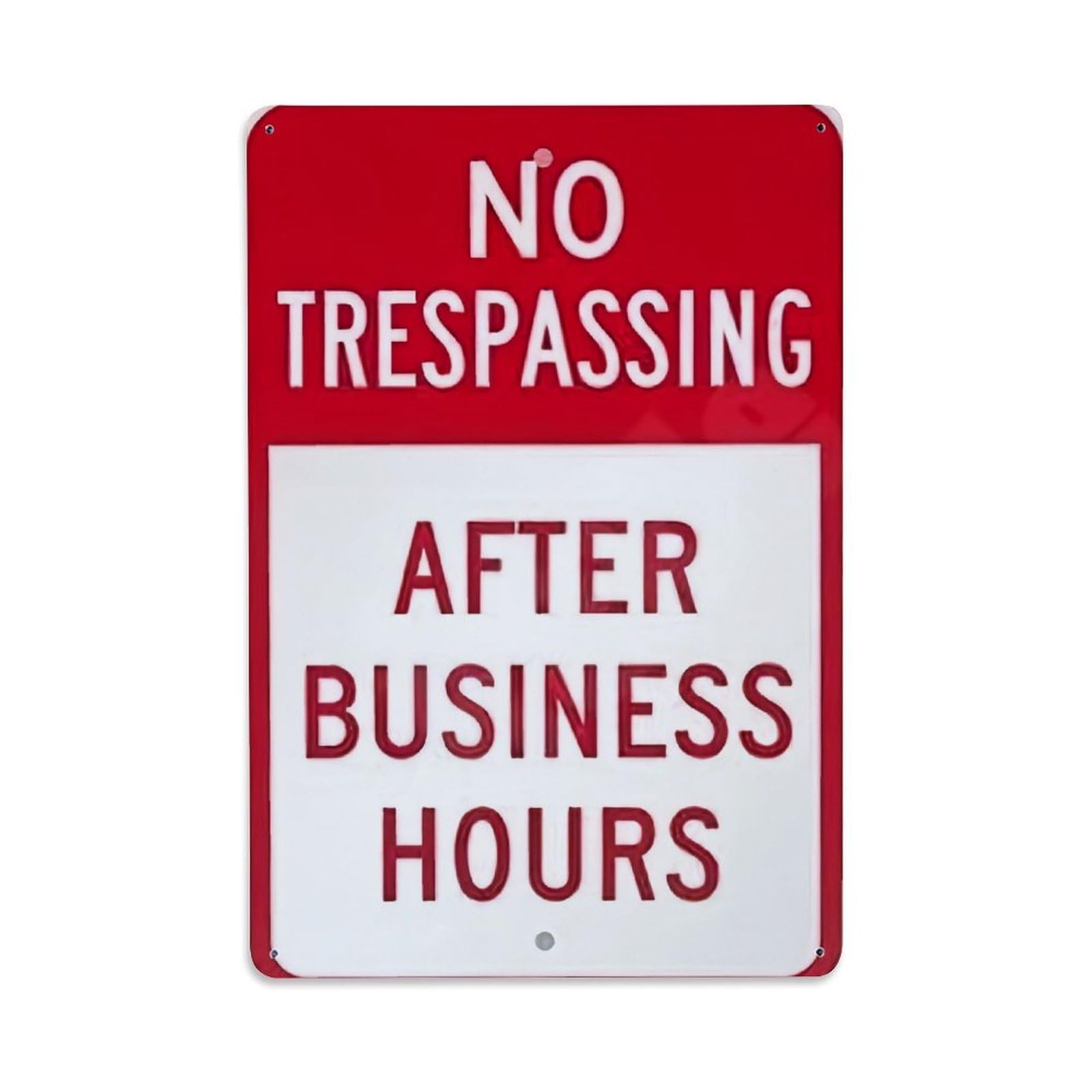 Jdfenggu Vintage No Trespassing After Business Hours Retro Metal Tin Sign, Decor Art Poster For Bar, Home, Man Cave, Kitchen, Laundry Room Gift 8X12inch