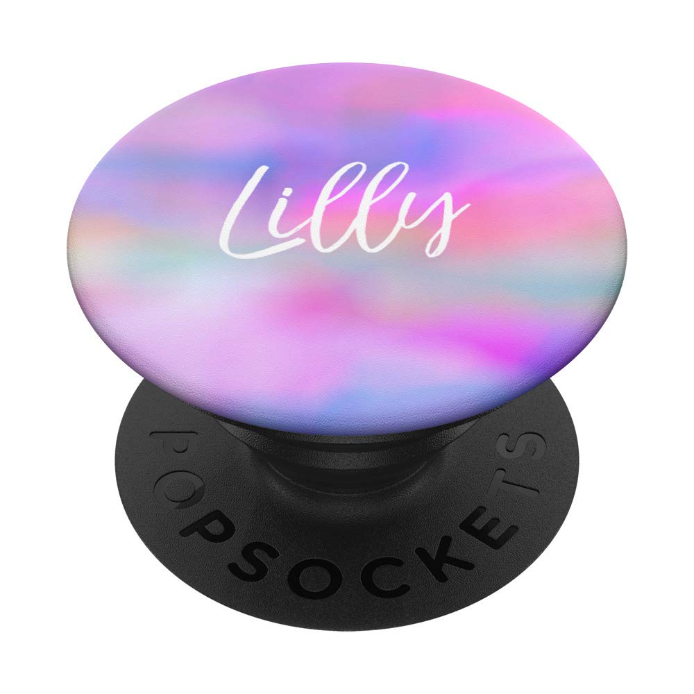 Lilly Name Personalized Girl Custom Women Gift Cute Black PopSockets PopGrip: Swappable Grip for Phones & Tablets