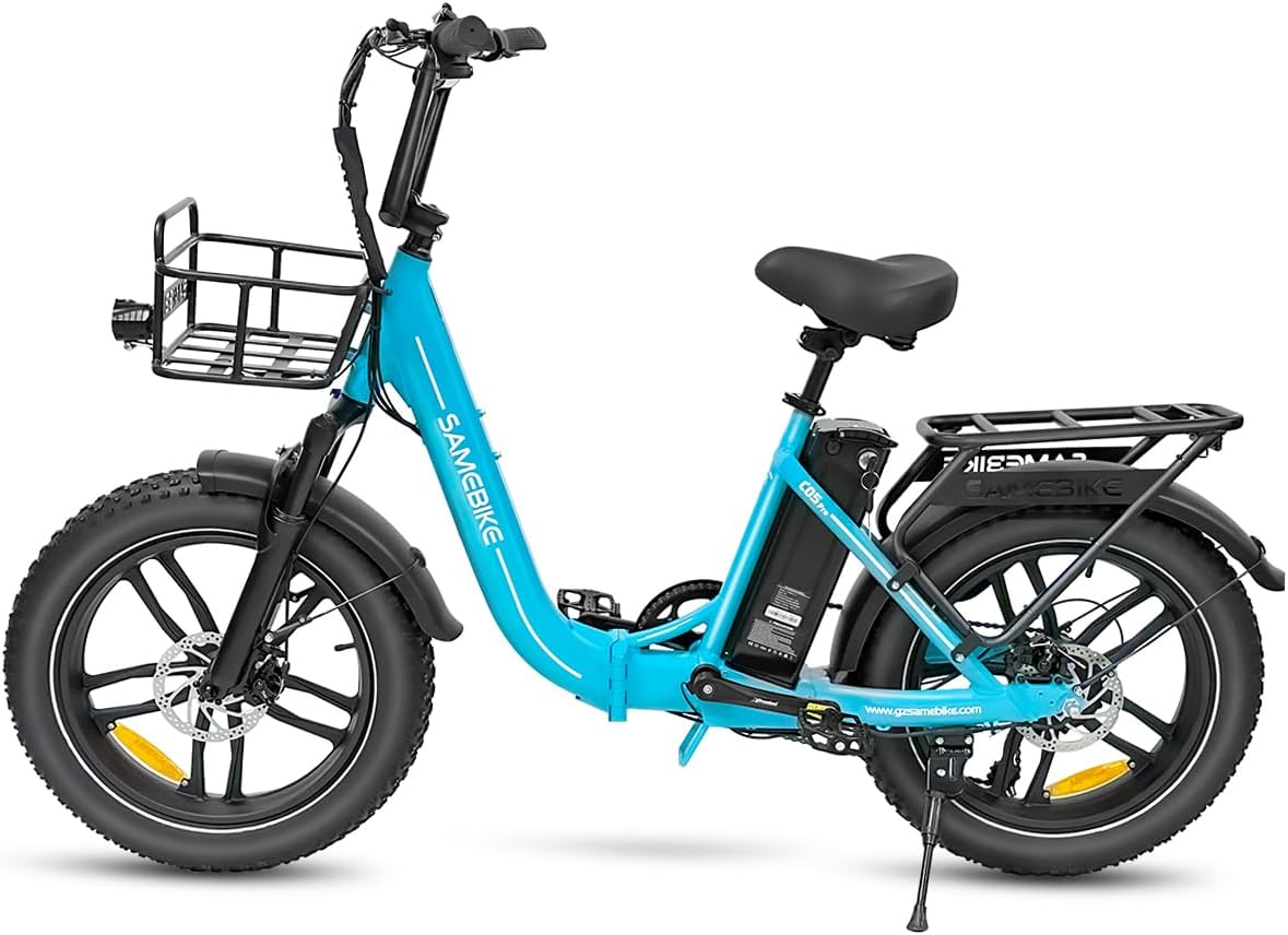 SAMEBIKE Electric Bike for Adults, 20"*4.0 Fat Tire Step-Through E-Bike for Women - 36V 13A Battery - Shimano 7-Speed - Dual Shock Absorber - Ideal for Commuting & Off-Road Excursions