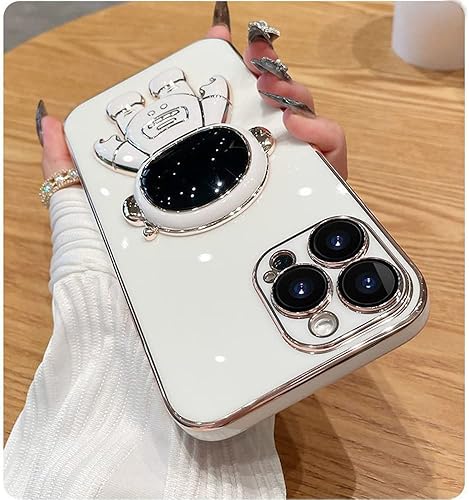 Miniatura 2 de QVQVENG Funda de astronauta para iPhone 14 Pro Max, funda con soporte oculto de astronauta con protector de lente de cámara para 14Pro Max de 6.7