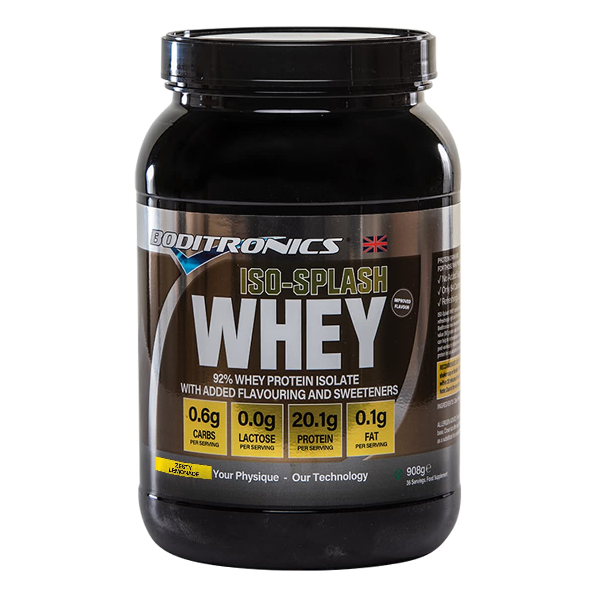 Buy Boditronics 908g Iso Splash Whey Protein for 100 Isolate Whey