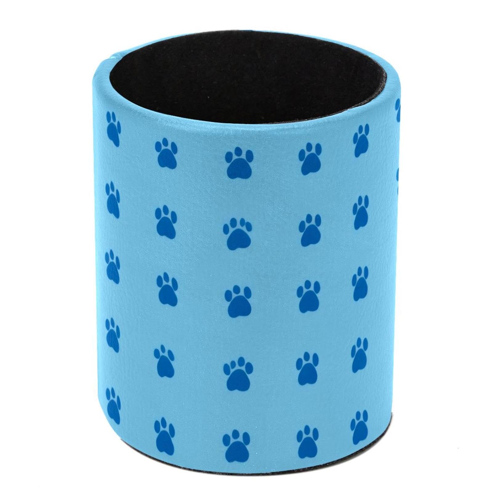 FWJZDSP Pen Holder for Desk, Blue Dogs Paws Pencil Holder Desk Organizer, Large Capacity Pen Cup Makeup Brush Holders Desktop Office Supplies Storage Organizer