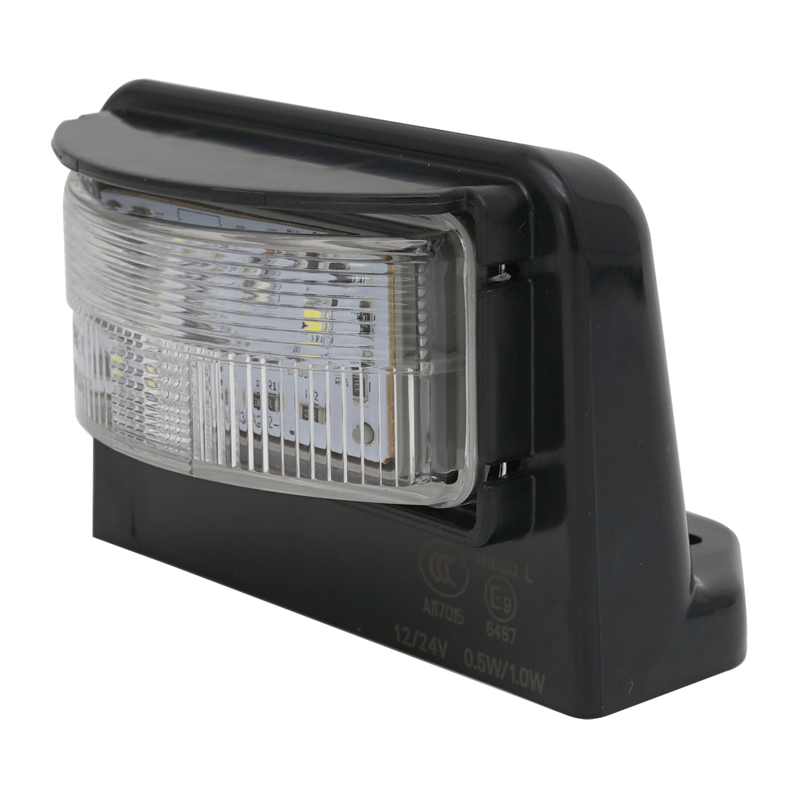 LED License Plate Light for RV Jeep Off-Road Trailer Trucks UTV ATV Boat Number Plate Lamp Trailer Light Waterproof 12V/24V DC License Tag Lights (Black Housing)