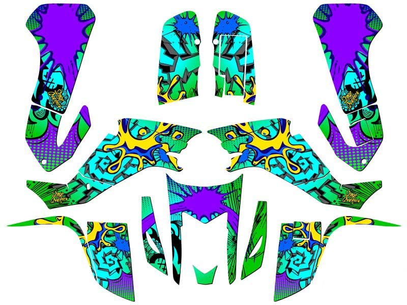 Amazon.com: All Years KFX 400 Zany Green Senge Graphics Kit