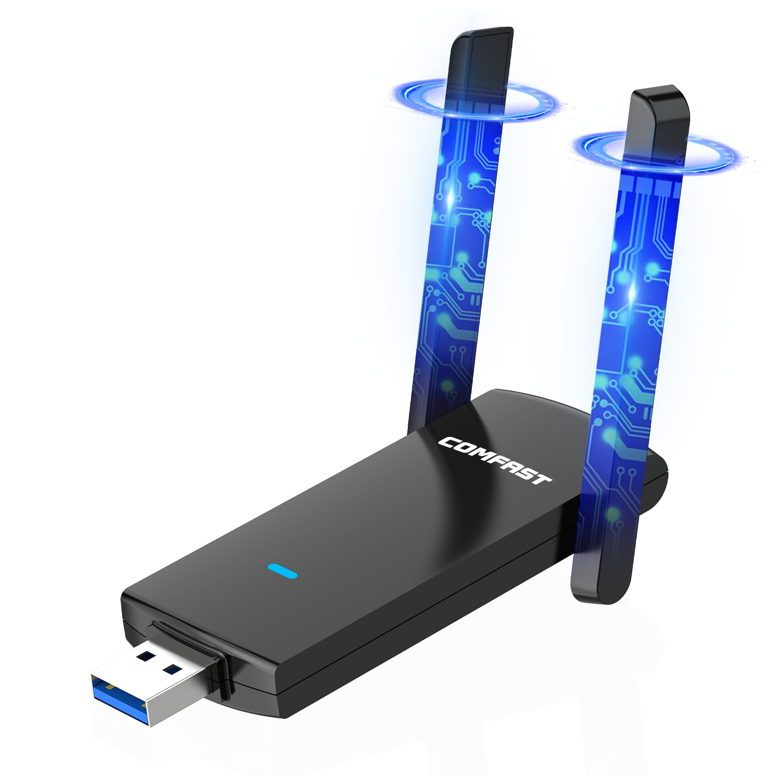 COMFAST WLAN Stick-USB WLAN Adapter, 1300Mbps USB WiFi Dongle, Dual Band mit Hochleistungs Dual Antenne, WPA2 Sicherheits, Unterstützt Windows 7/8/8.1/10 und Mac OS 10.9-10.15, Plug and Play