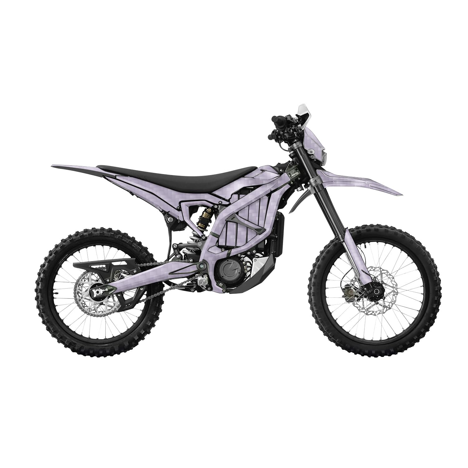 Carbon Fiber Surron Ultra Bee Graphics Kit Wrap - Solid Lilac - Sur-Ron Skin - Premium 3M Vinyl Protective Wrap Decal Cover - Easy to Apply | Crafted in The USA by MightySkins