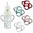 TonGass (4-Pack) Bottle Handles for Dr Brown Narrow Baby Bottles with Easy Grip Handles to Hold Their Own Bottle - BPA-Free Soft Silicone - Red Blue Pink and White