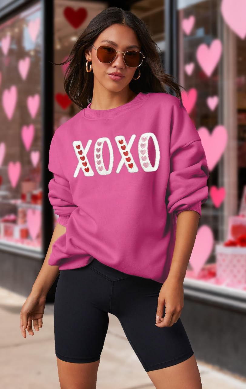 Valentines Sweatshirt for Women: Love Heart Graphic T Shirt Valentines Long Sleeve Pullover Top - Image 3