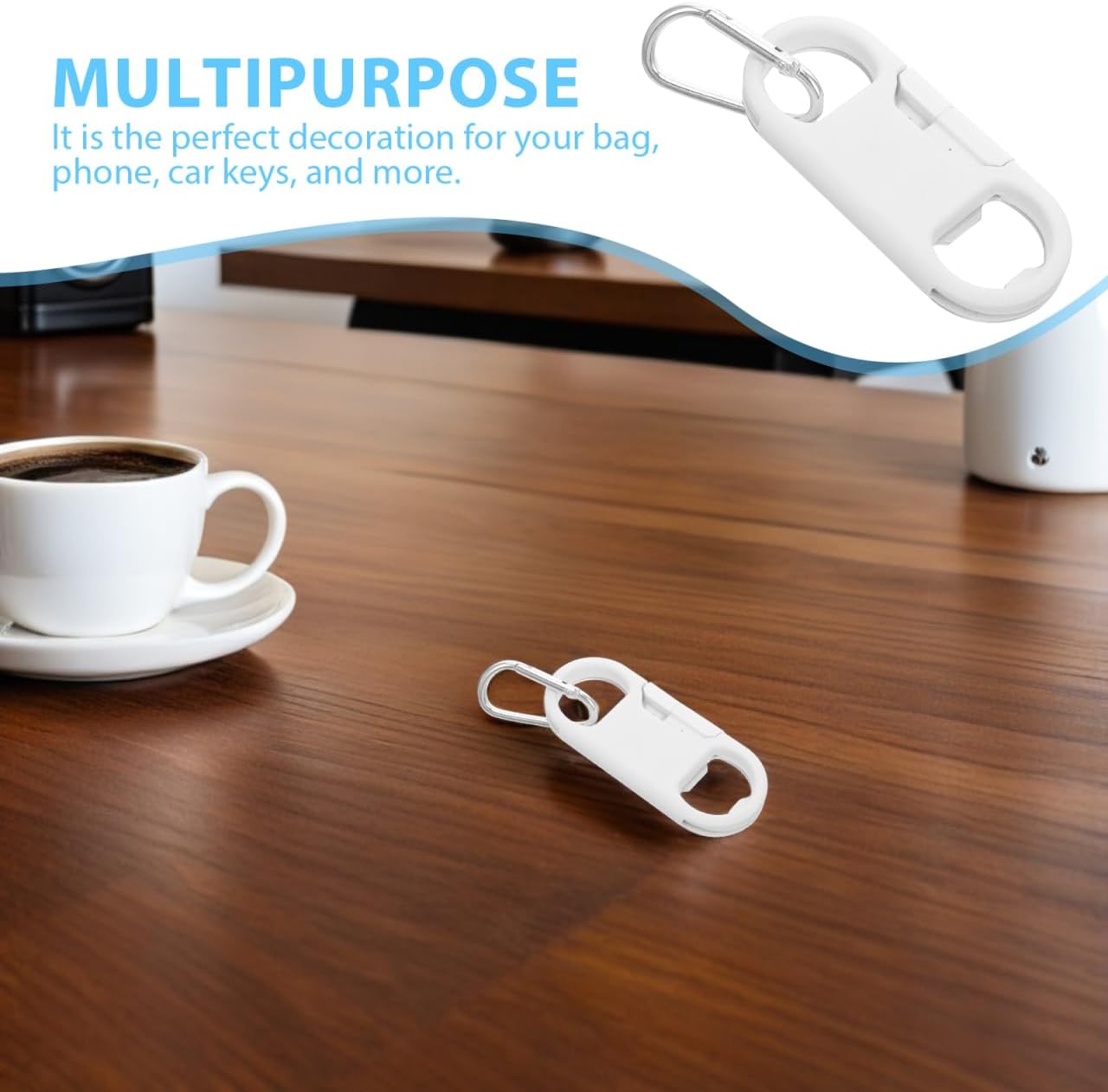 Gatuida 2pcs Micro-USB Charging Cable as Keychain with Bottle Opener Compact Keyring Data Cable Stylish White Phone Charm for Charging Present Design (Not USB-C)