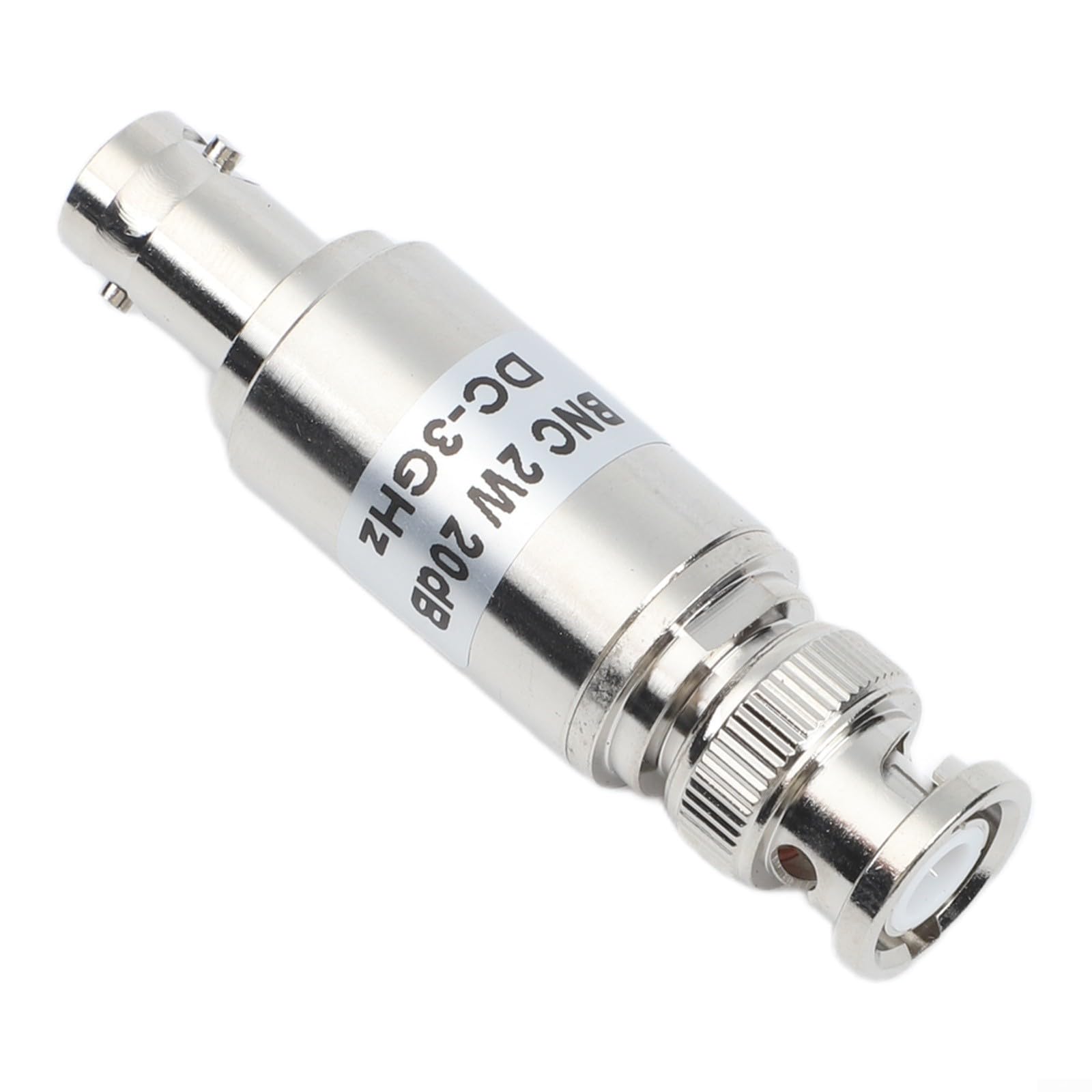 BNC-JK maschio a femmina RF attenuatore fisso 2W 50Ω in acciaio inox connettore coassiale, per controllo del segnale DC a 3GHz, livelli opzionali 1-40dB design compatto (20DB)