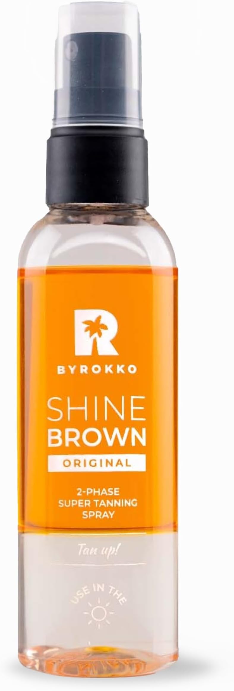 Shine Brown Two-Phase Super Tanning Spray (100 ml), Deep Tan Accelerator Spray with Natural Oils and Hyaluronic Acid, Effective in Sunbeds & Outdoor Sun, with warm and sunny Mango Scent
