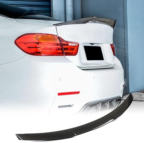 MCARCAR KIT Alerón de maletero de fibra de carbono compatible con BMW F82 M4 Coupé 2015-2020 arranque trasero Highkick Spoiler Wing Lip salida de