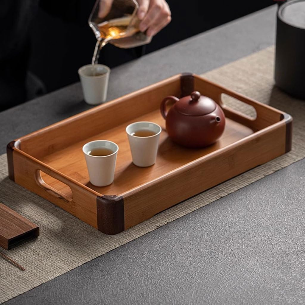 WFchenj222-6 装飾サービングトレイ - 木製フルーツ点心トレイ