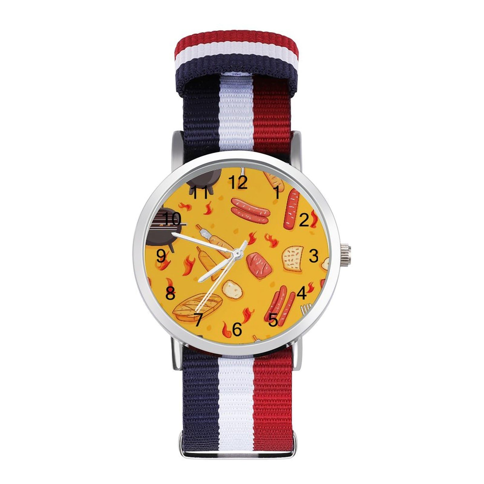 Barbecue Pattern Funny Wrist Watches for Men Women Fashion Graphic Watch for Work Workout