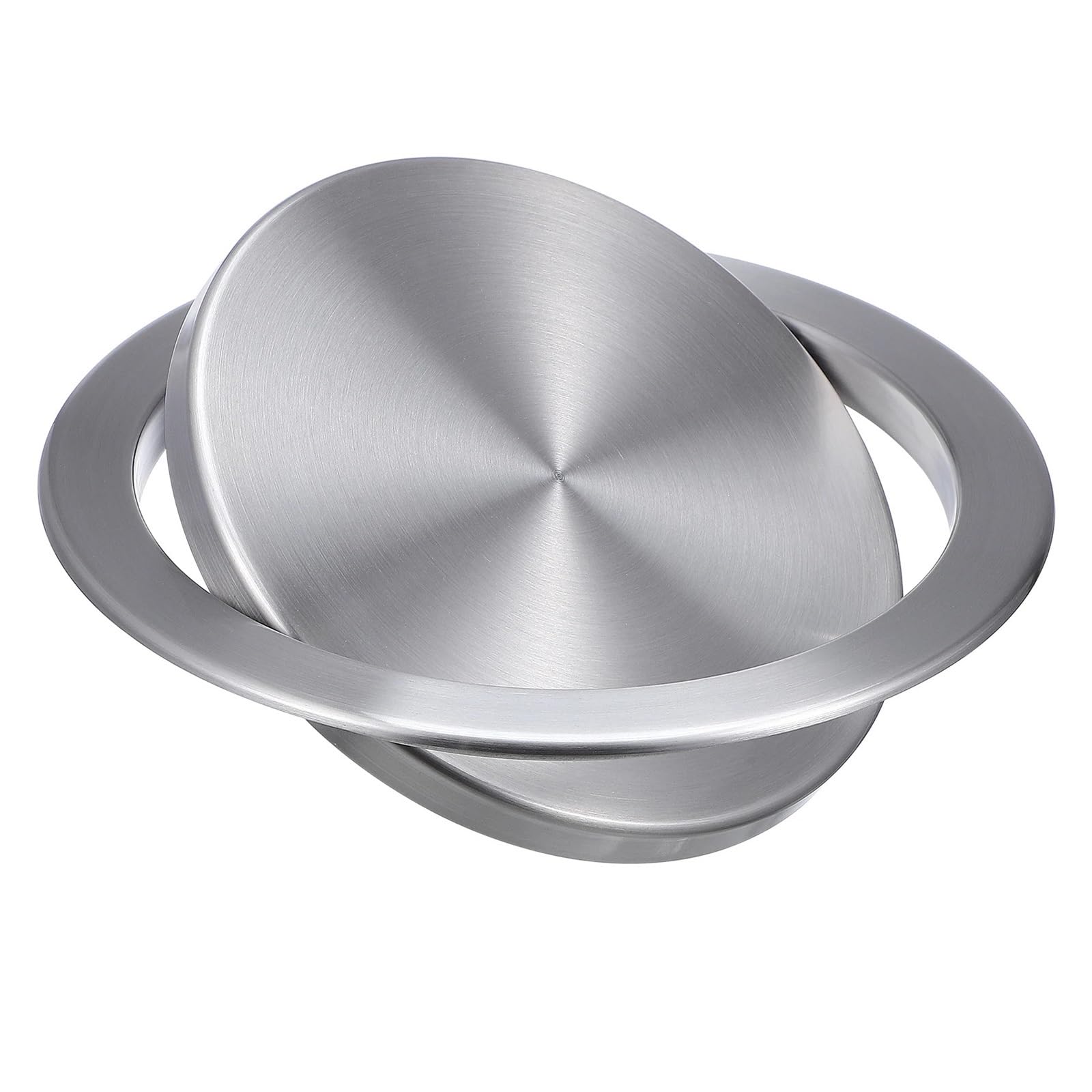 430 Stainless Steel Round Trash Can Lid Countertop Recessed Bin Cover Concealed Built-in Flap Garbage Hotel Bathroom for Kitchen