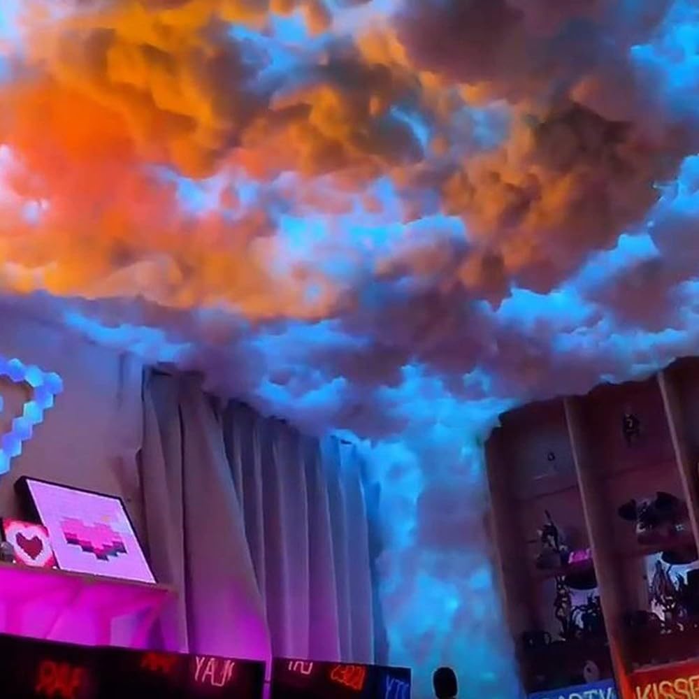 Luz de nube LED, luz nocturna de nube 3D, luces de nube de techo esponjoso, luz de pared de nube RGB Color Ajustable con Control Remoto decoración navideña para el hogar 10m