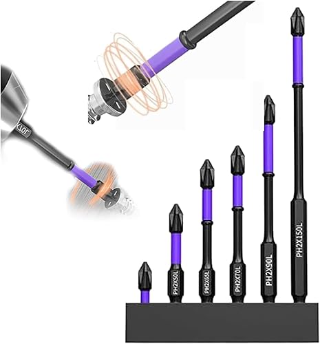 Juego de brocas magnéticas de alta dureza y fuerte 2024, 6 puntas antideslizantes y a prueba de golpes con puntas de destornillador, brocas