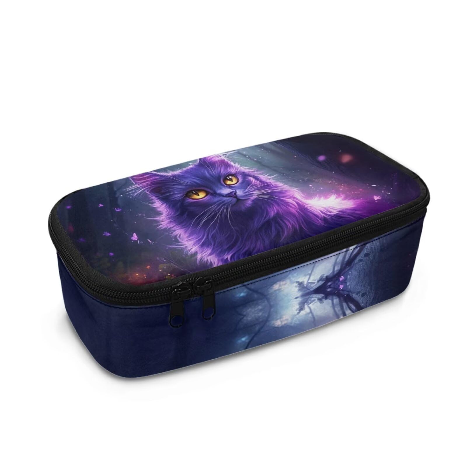 Howilath Teenage Girls Cat Pencil Case Large Capacity Kids Starry Night Pencil Pouch Organiser Secondary School Stationery Pencilcase — image 1