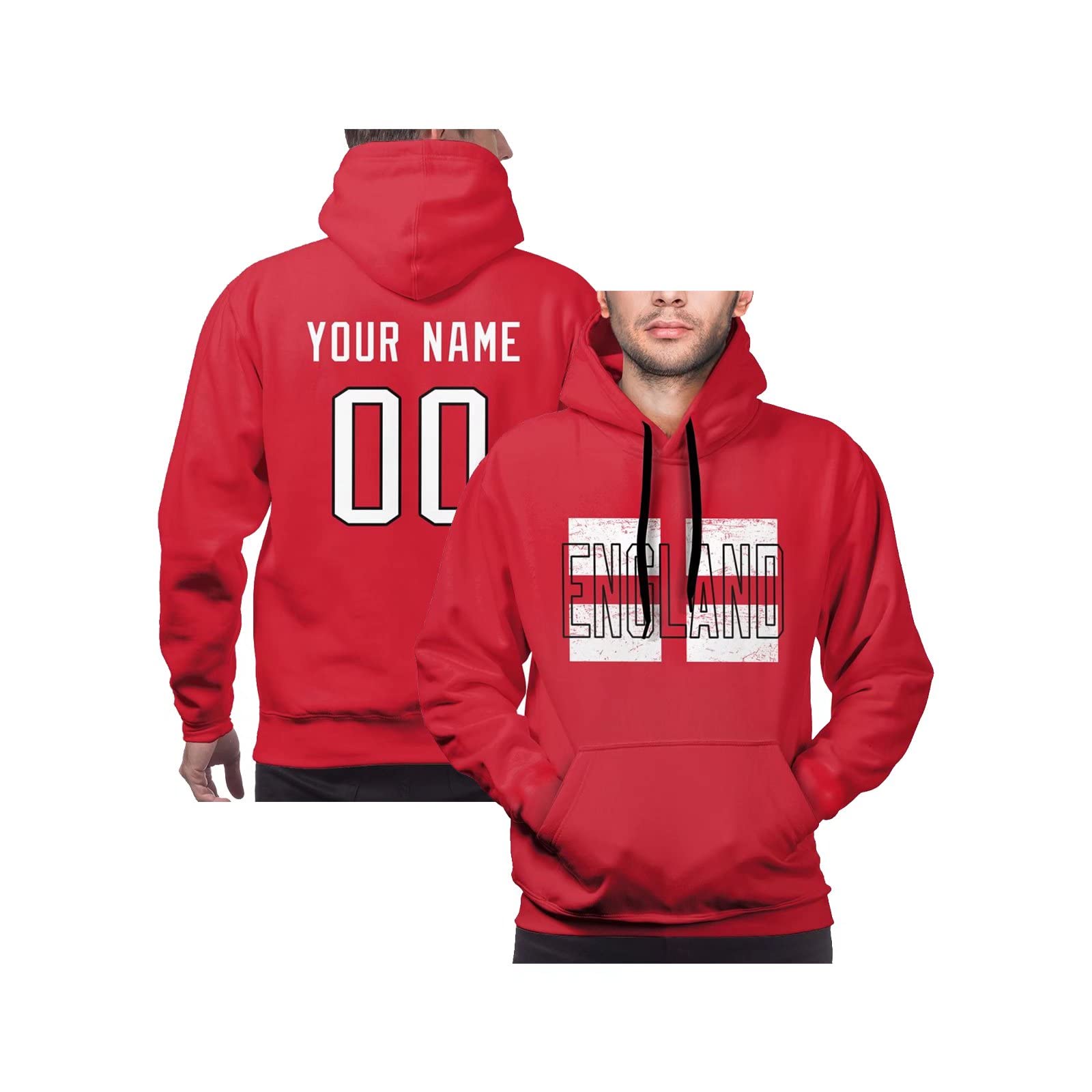 LcaaqCustom Nation Soccer Hoodies Sweatshirts for Men Women Youth Fans Gifts Personalized Name & Number
