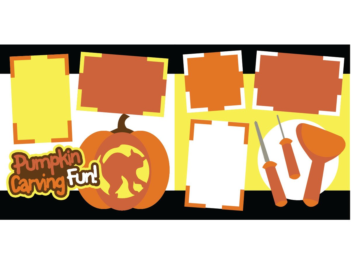 Pumpkin Carving Fun Scrapbook Page Kit