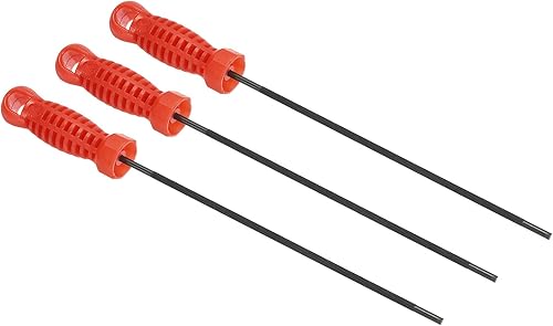 PATIKIL Lima afiladora de cadena de motosierra, paquete de 3 afiladores de sierra de cadena redonda de 532 pulgadas (0.157 in) con mango de plástico