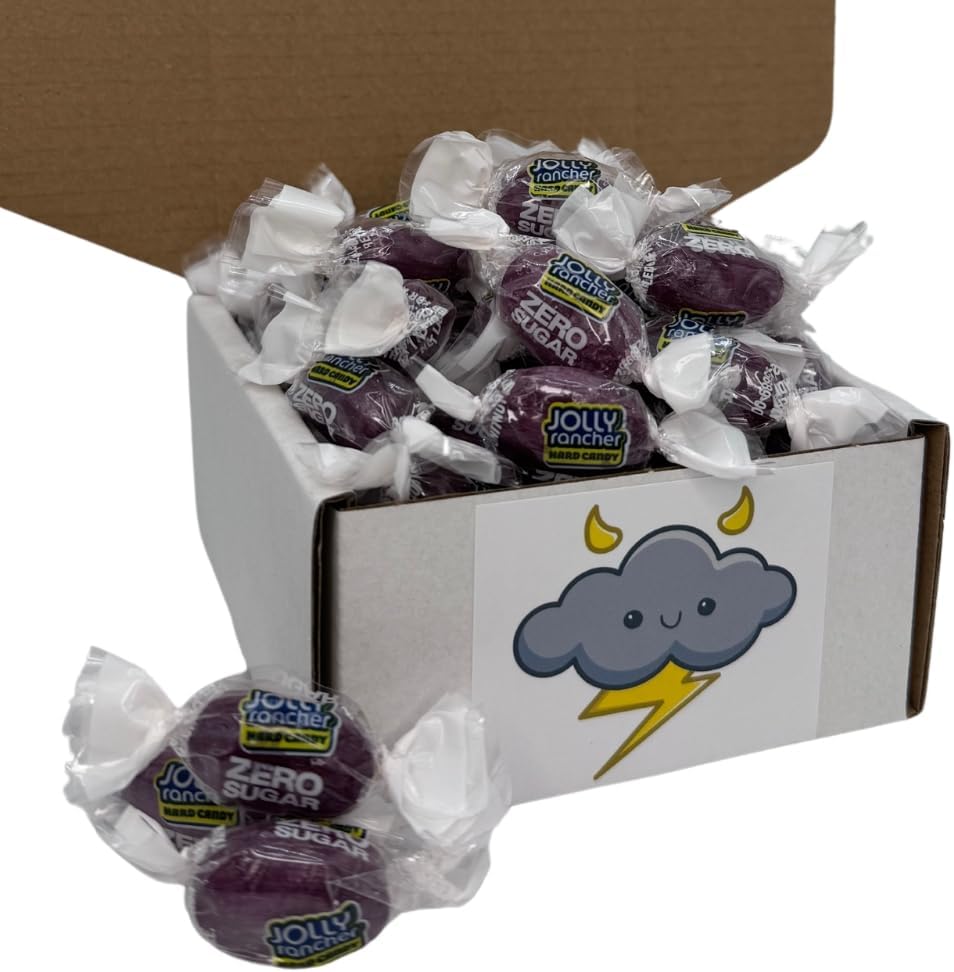 Bolt BoxJolly Rancher Sugar Free (Zero Sugar) Hard Candy - 42 Piece Count - Packed By Bolt Box (Grape)